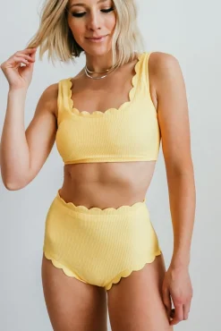 Baltic Born bikini|Honolulu Scalloped Bikini Top | Yellow