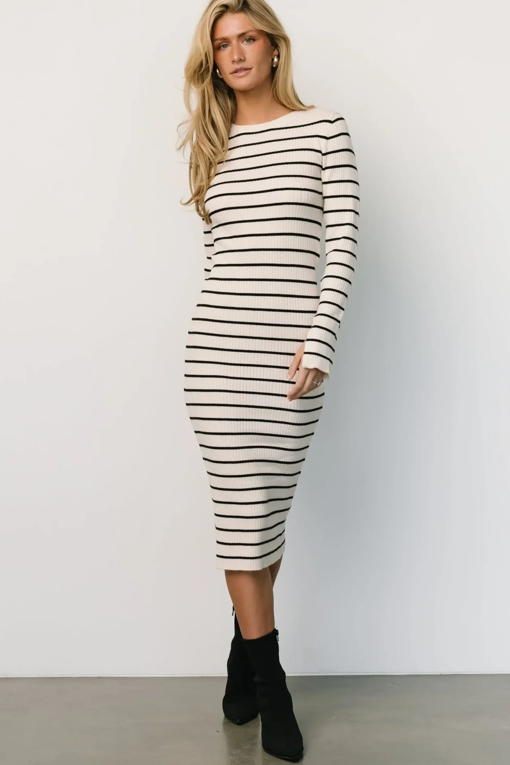 Baltic Born TOPS|sweaters|Iggy Sweater Dress | Ivory Stripe
