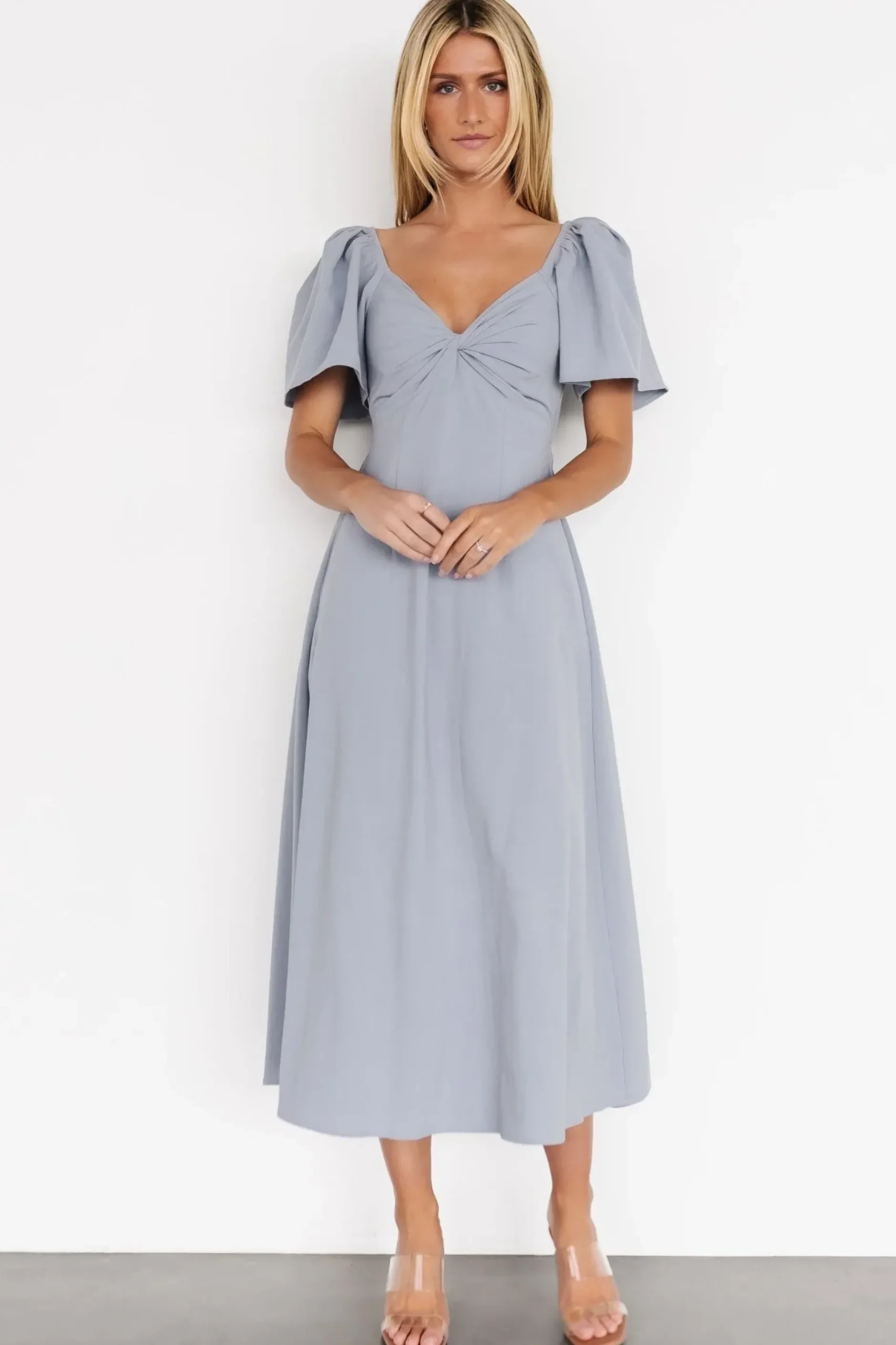 Baltic Born COMING SOON|Indie Back Tie Dress | Dusty Blue