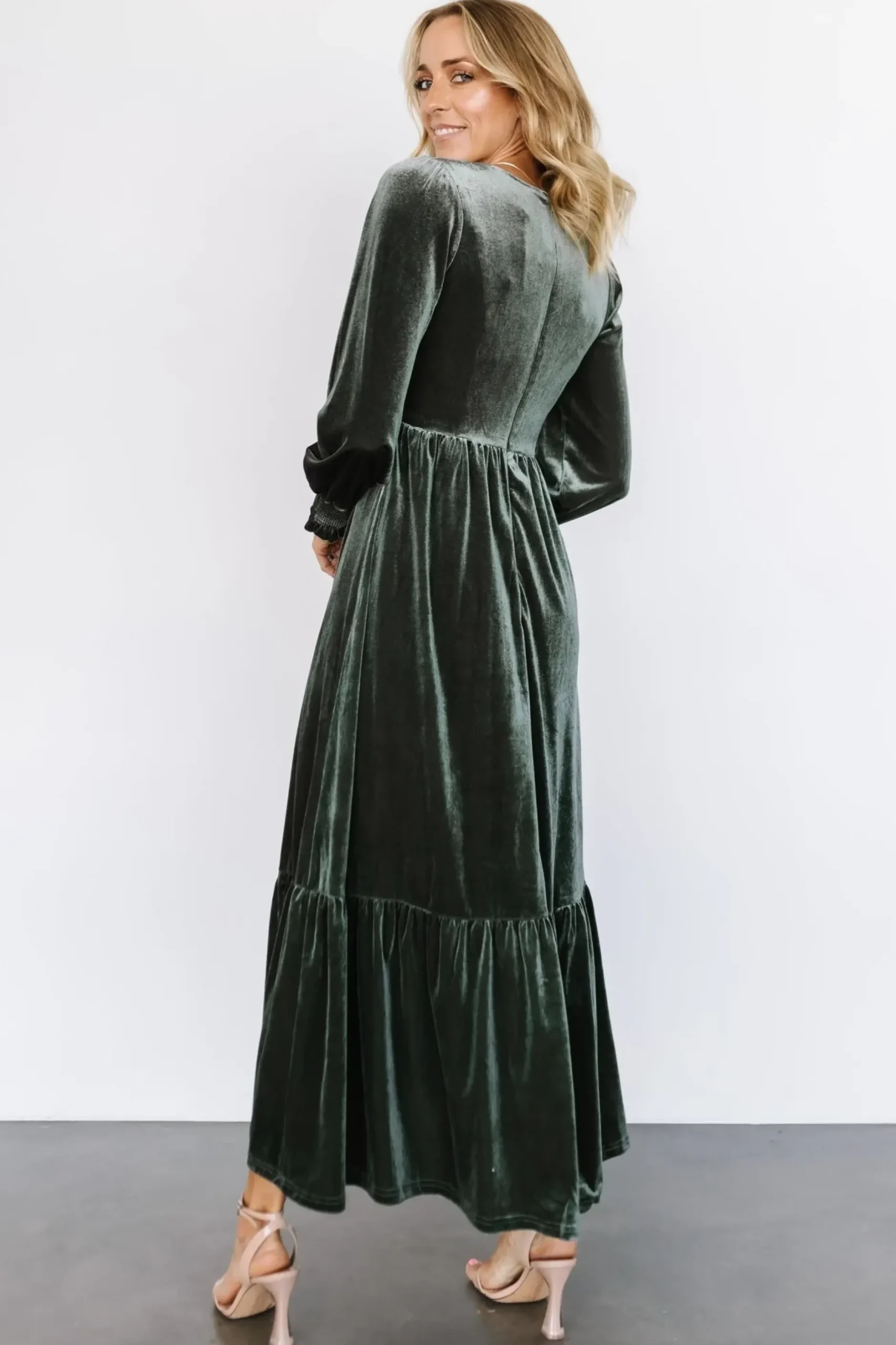 Baltic Born COMING SOON|Ingrid Velvet Maxi Dress | Eucalyptus