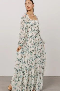 Baltic Born bump friendly|Isabela Smocked Maxi Dress | Navy Multi Floral