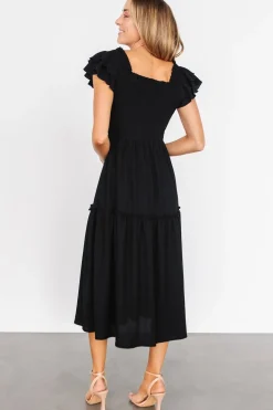 Baltic Born COMING SOON|Jacie Smocked Midi Dress | Black
