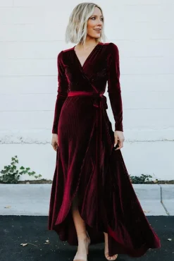 Baltic Born SALE|Jada Ribbed Velvet Wrap Dress | Mulberry