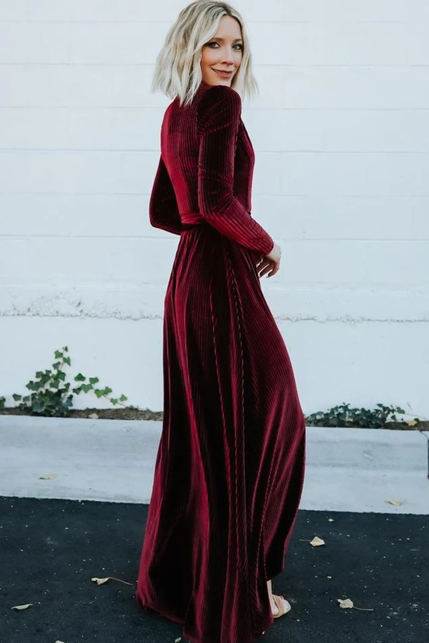 Baltic Born SALE|Jada Ribbed Velvet Wrap Dress | Mulberry