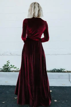 Baltic Born SALE|Jada Ribbed Velvet Wrap Dress | Mulberry