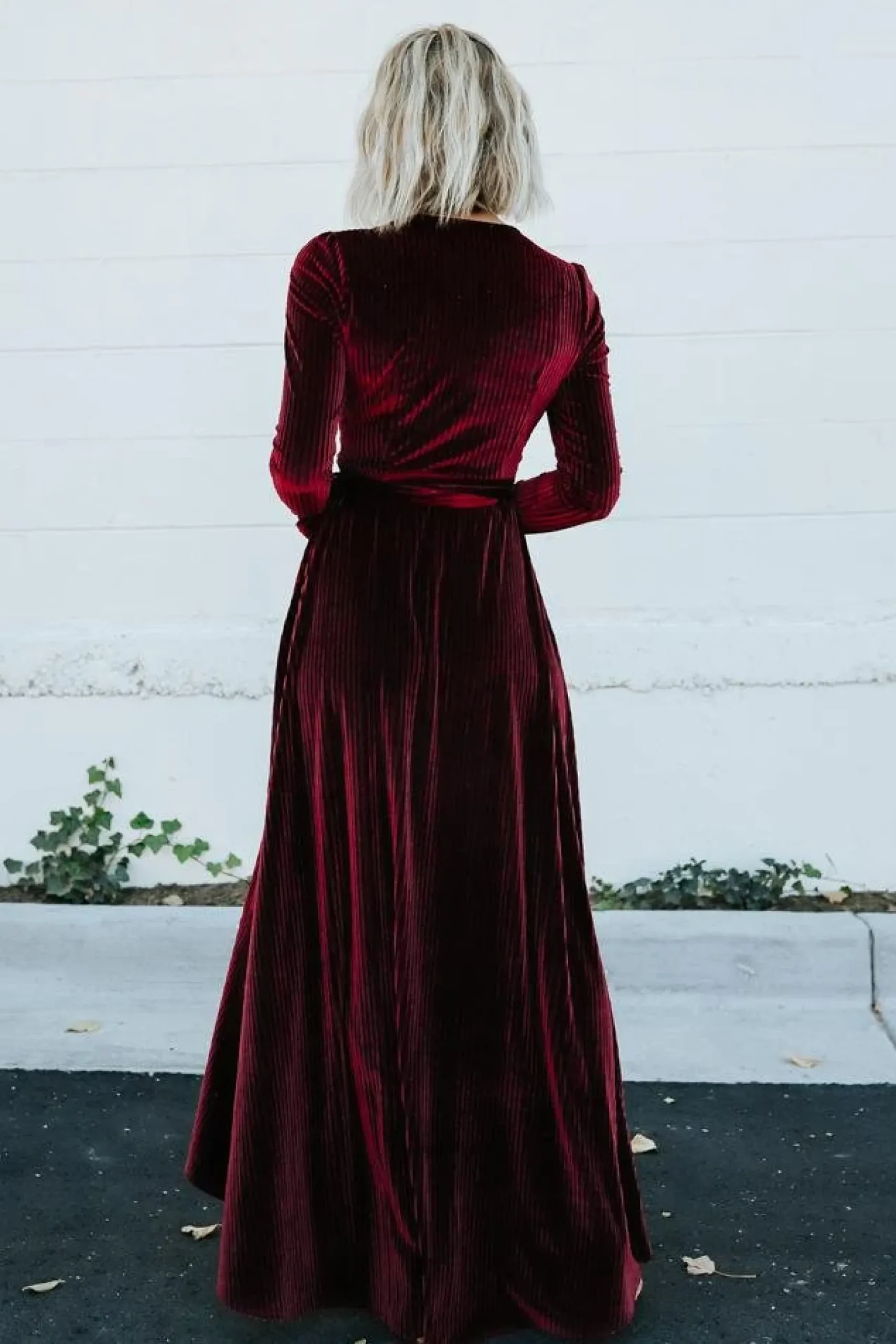 Baltic Born SALE|Jada Ribbed Velvet Wrap Dress | Mulberry