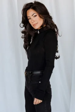 Baltic Born sweaters|Jamison Ribbed Sweater Top | Black