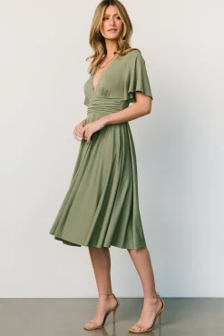 Baltic Born WINTER ESSENTIALS|Janette Midi Dress | Dusty Olive