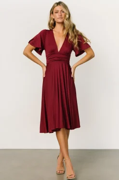 Baltic Born WINTER ESSENTIALS|Janette Midi Dress | Wine