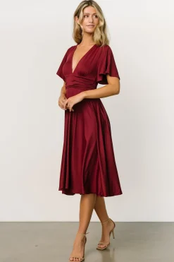 Baltic Born WINTER ESSENTIALS|Janette Midi Dress | Wine