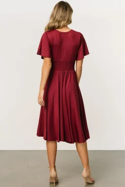 Baltic Born WINTER ESSENTIALS|Janette Midi Dress | Wine
