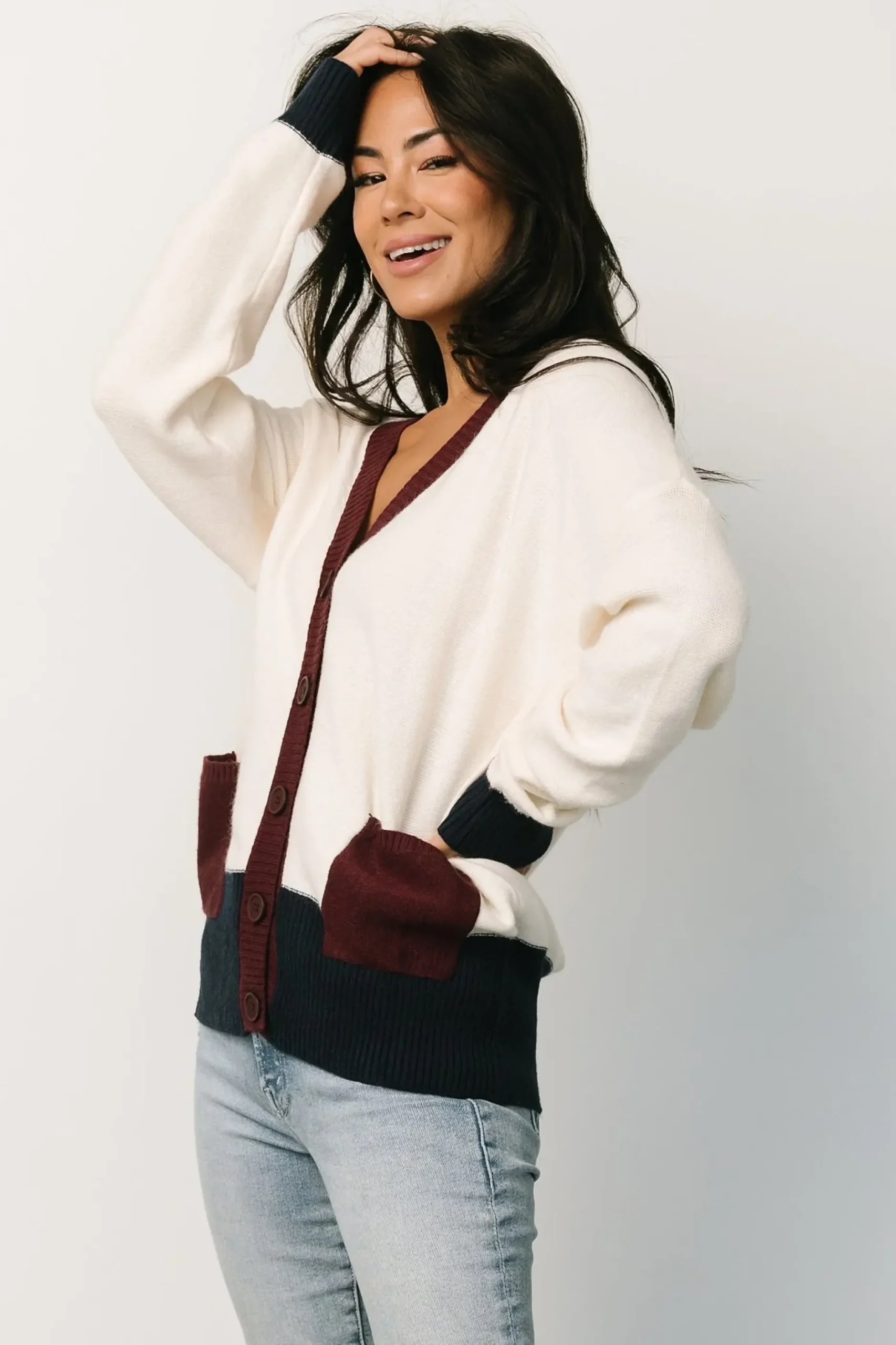 Baltic Born sweaters|cardigans|Jax Cardigan | Cream Multi