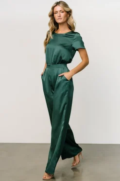 Baltic Born JUMPSUITS + ROMPERS|Jaxton Satin Jumpsuit | Hunter Green