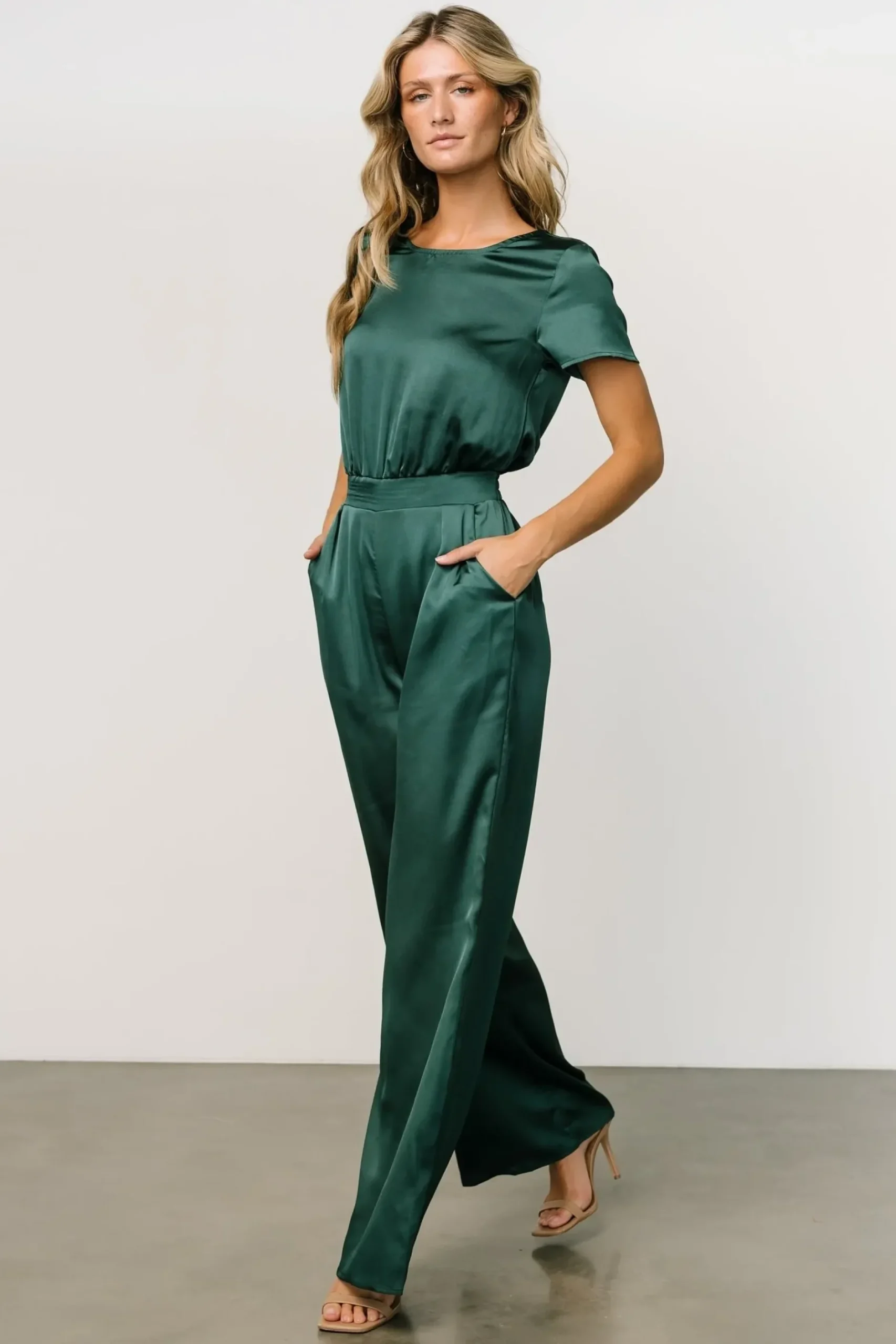 Baltic Born JUMPSUITS + ROMPERS|Jaxton Satin Jumpsuit | Hunter Green