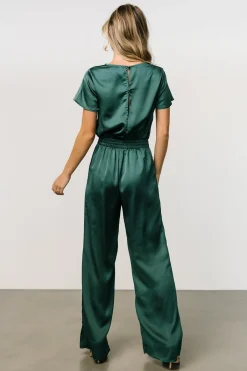Baltic Born JUMPSUITS + ROMPERS|Jaxton Satin Jumpsuit | Hunter Green