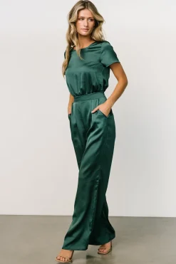 Baltic Born JUMPSUITS + ROMPERS|Jaxton Satin Jumpsuit | Hunter Green