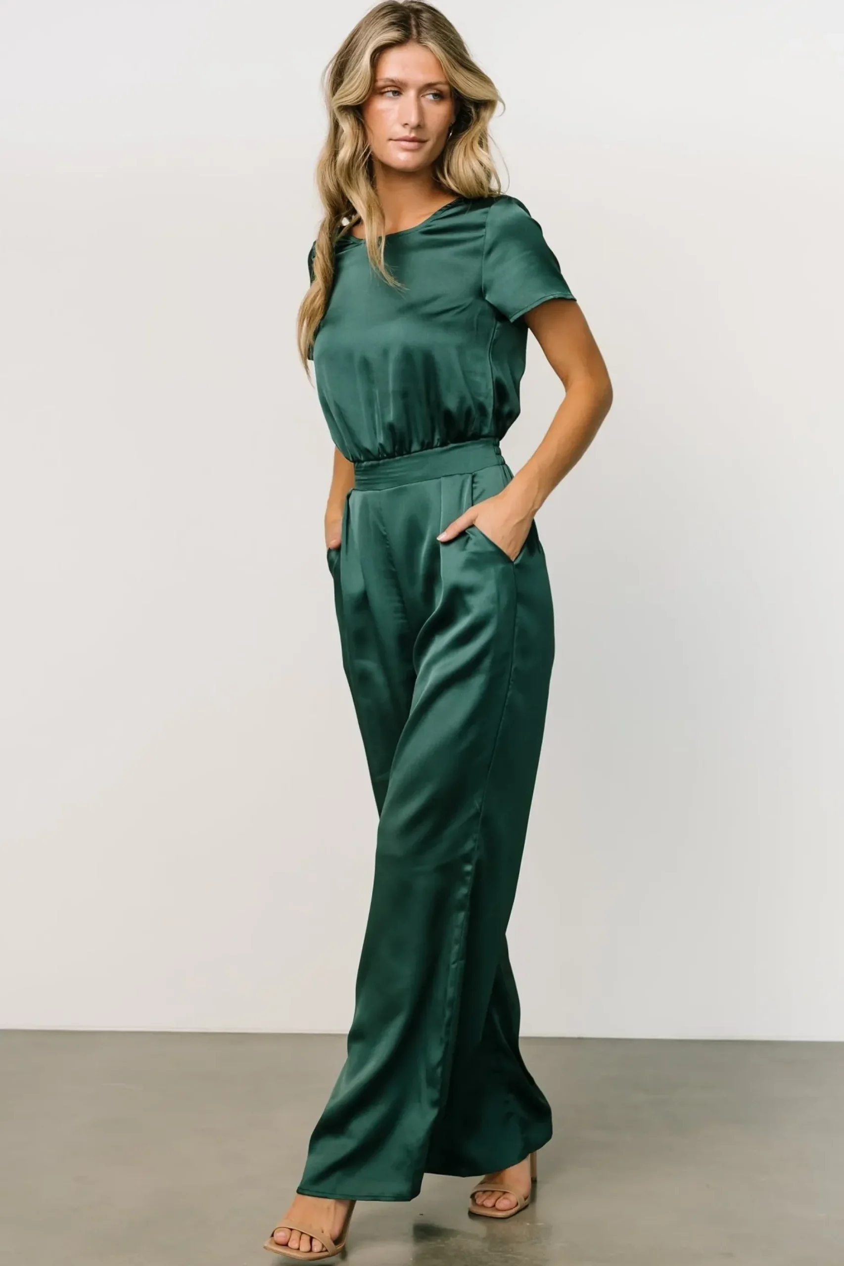 Baltic Born JUMPSUITS + ROMPERS|Jaxton Satin Jumpsuit | Hunter Green