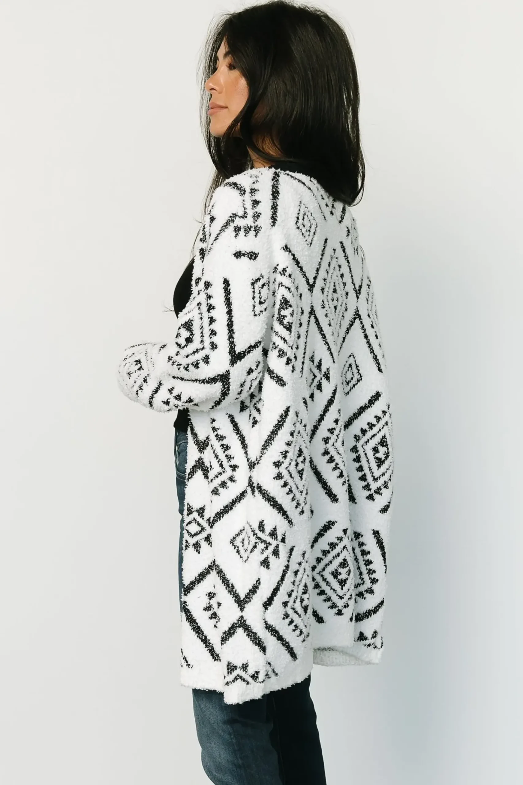 Baltic Born sweaters|Jay Oversized Cardigan | White + Black