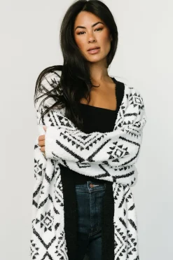 Baltic Born sweaters|Jay Oversized Cardigan | White + Black