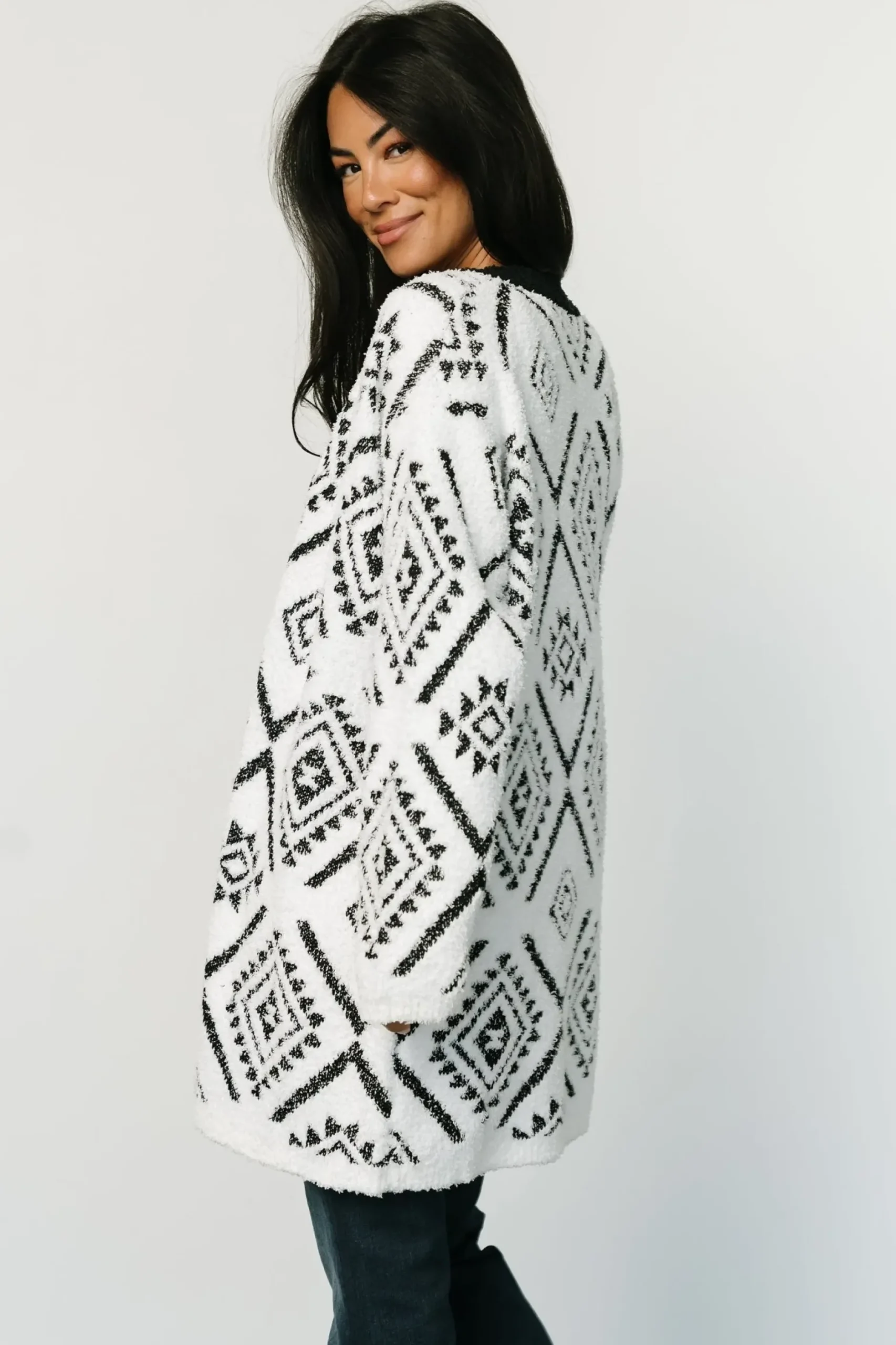 Baltic Born sweaters|Jay Oversized Cardigan | White + Black