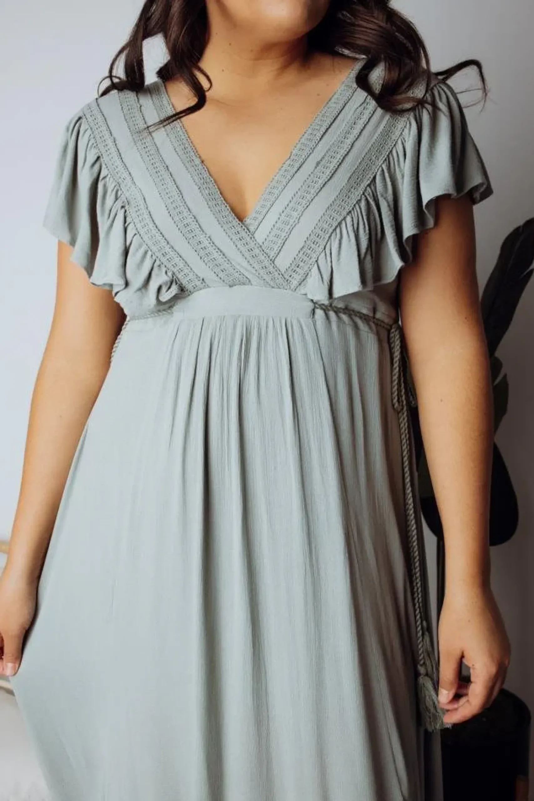 Baltic Born SALE|Jennifer Deep V Maxi Dress | Sage
