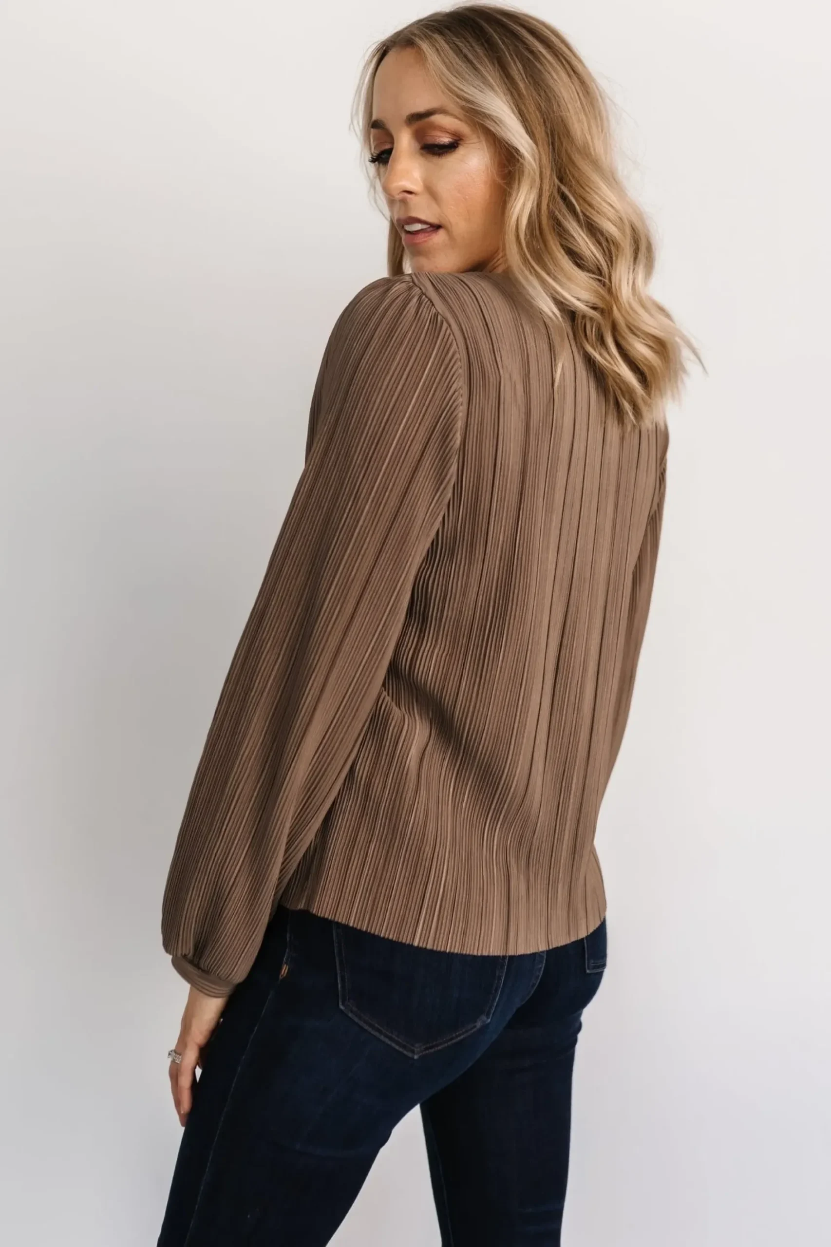 Baltic Born blouses + shirts|Jewel Pleated Top | Brown