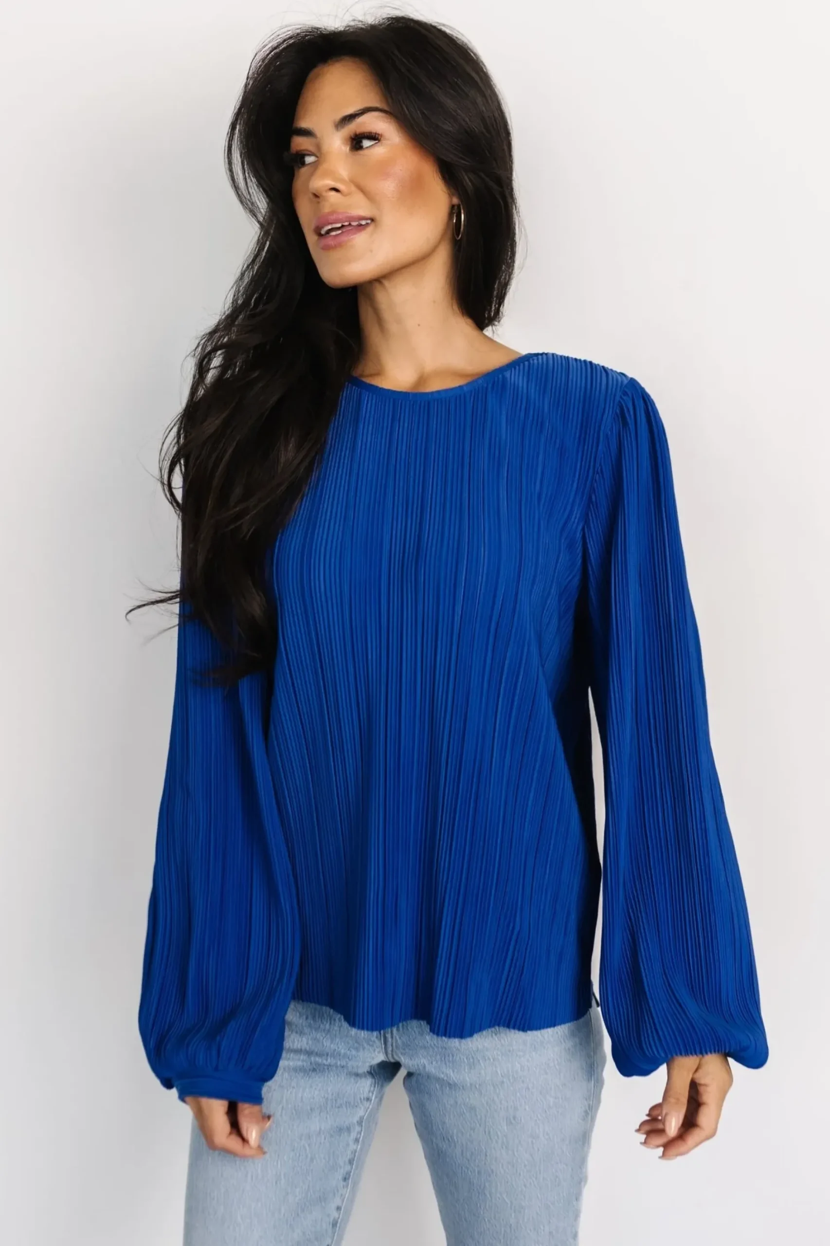 Baltic Born blouses + shirts|Jewel Pleated Top | Cobalt