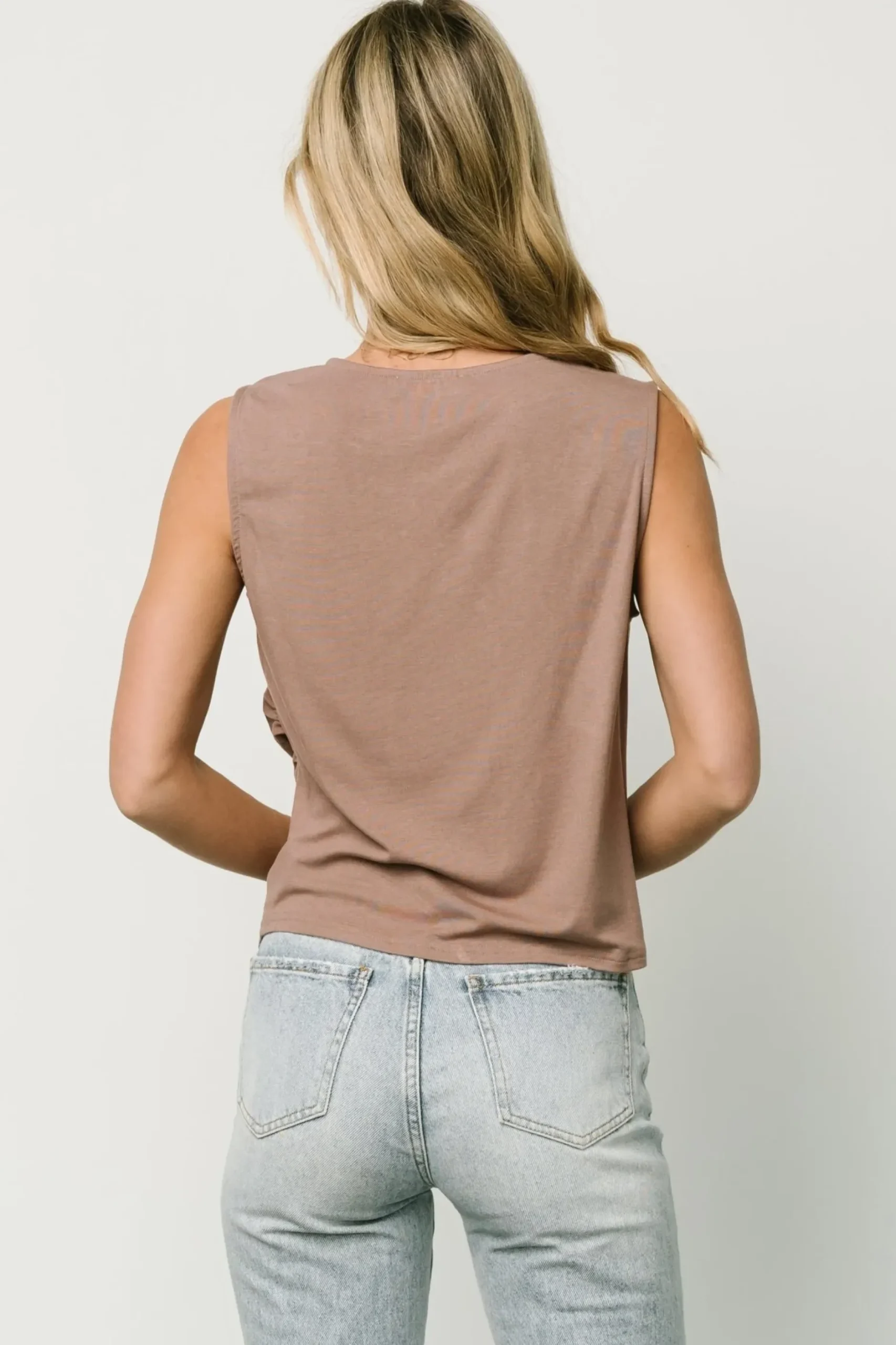 Baltic Born blouses + shirts|Jia Ruched Tank Top | Light Mocha