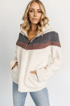 Baltic Born outerwear|Jodie Sherpa Jacket | Cream Multi