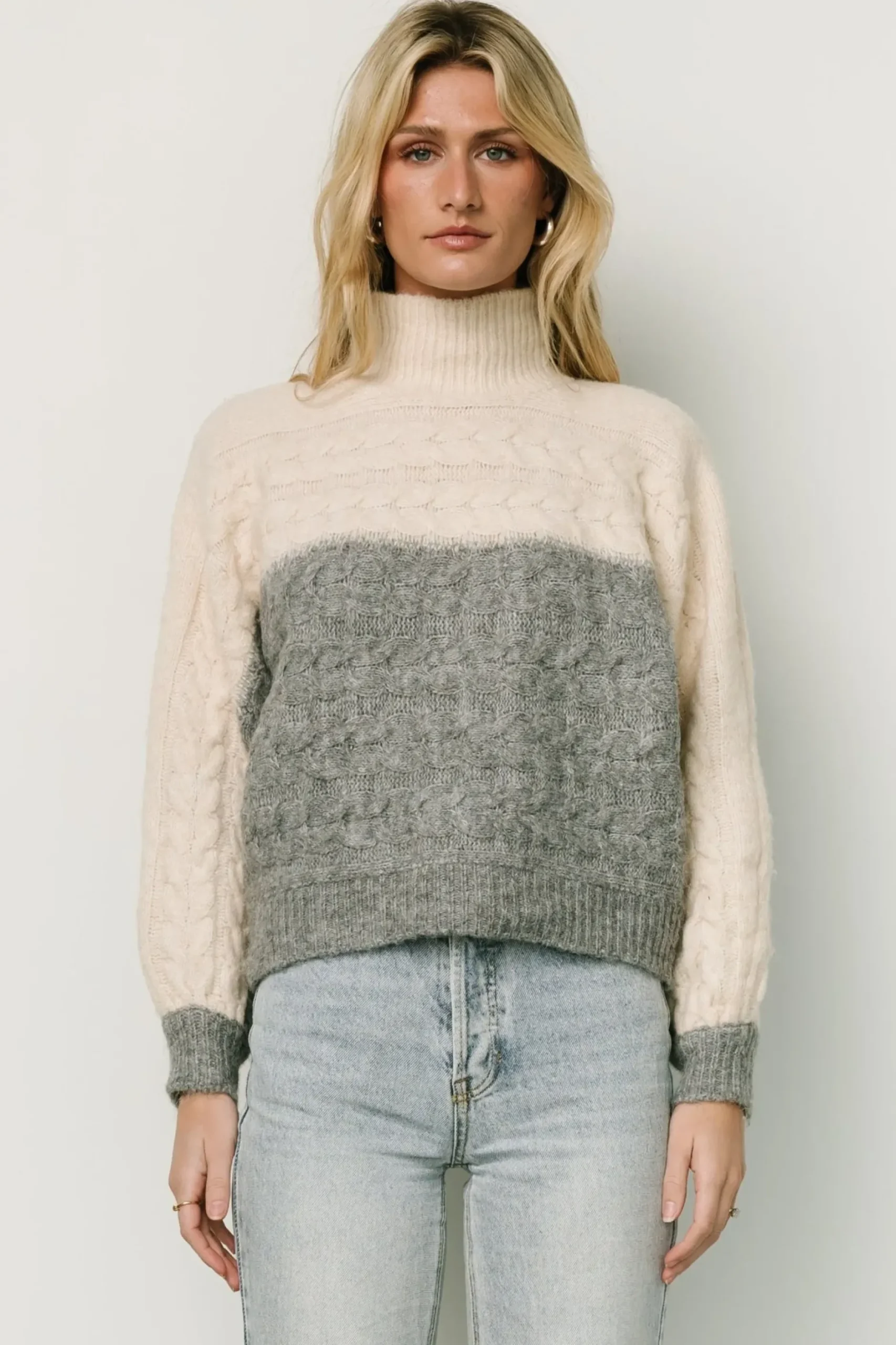 Baltic Born sweaters|Jody Knit Sweater | Ivory + Gray