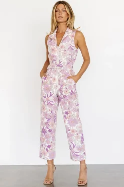 Baltic Born JUMPSUITS + ROMPERS|JoJo Sleeveless Jumpsuit | Purple Floral