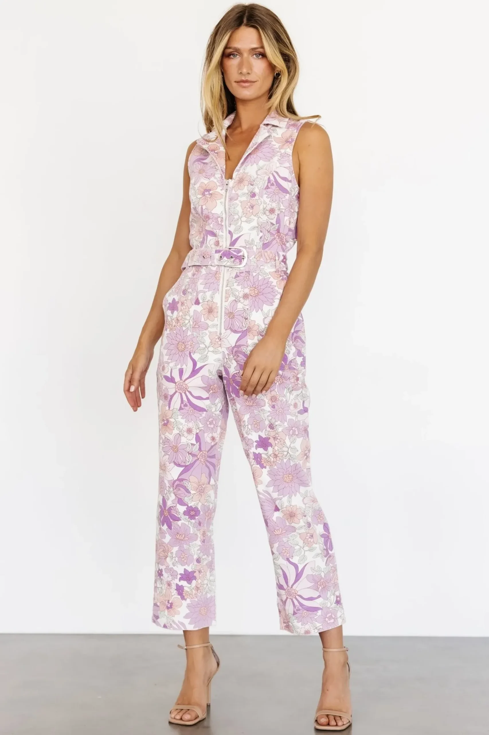 Baltic Born JUMPSUITS + ROMPERS|JoJo Sleeveless Jumpsuit | Purple Floral