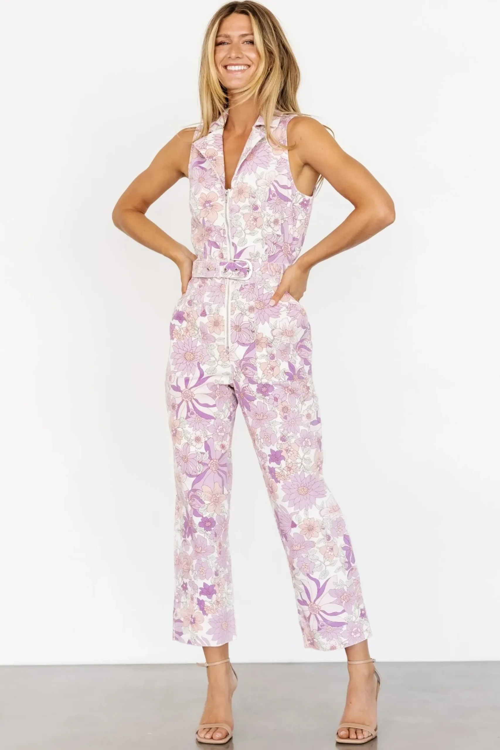 Baltic Born JUMPSUITS + ROMPERS|JoJo Sleeveless Jumpsuit | Purple Floral