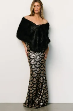 Baltic Born shawls|COMING SOON|Jovie Faux Fur Shawl | Black
