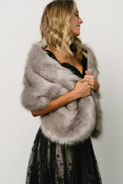 Baltic Born shawls|COMING SOON|Jovie Faux Fur Shawl | Deep Mulberry
