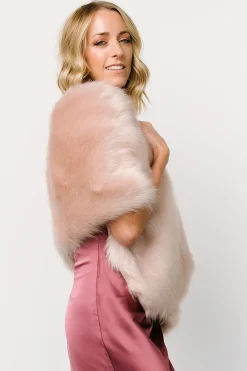 Baltic Born shawls|COMING SOON|Jovie Faux Fur Shawl | Pale Blush