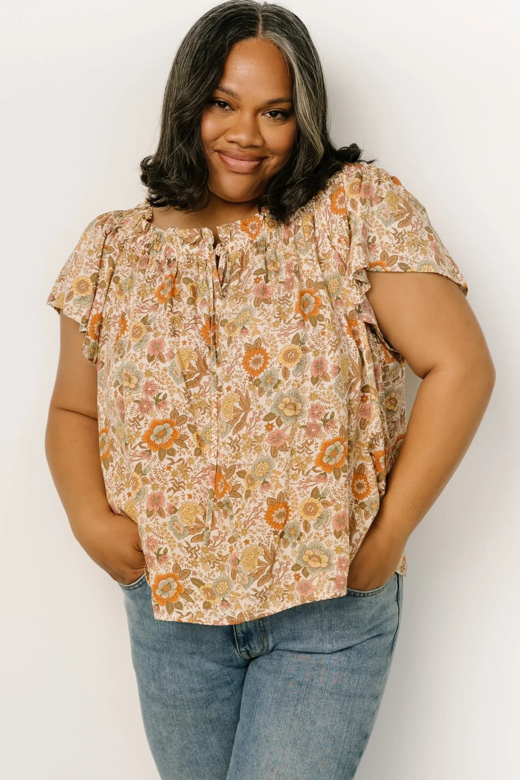 Baltic Born blouses + shirts|Jude Boho Top | Cream Multi