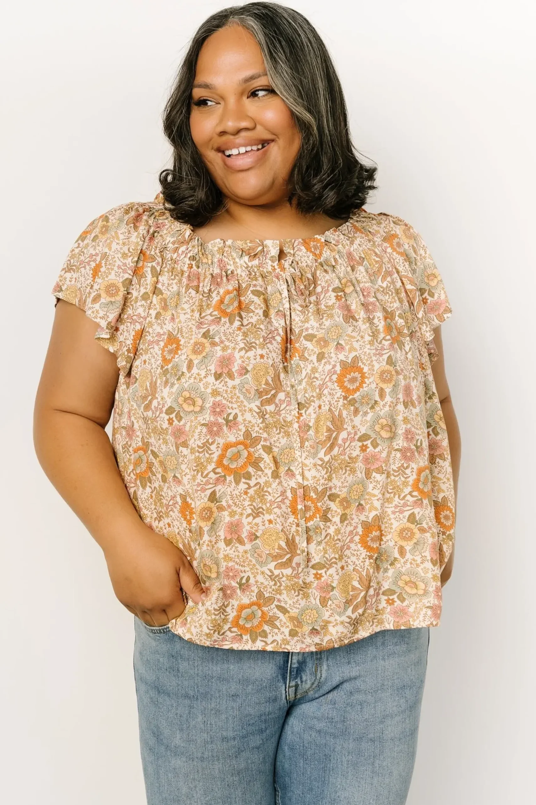 Baltic Born blouses + shirts|Jude Boho Top | Cream Multi