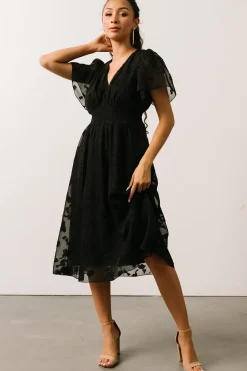 Baltic Born midi dresses|WEDDING SUITE|June Smocked Midi Dress | Black