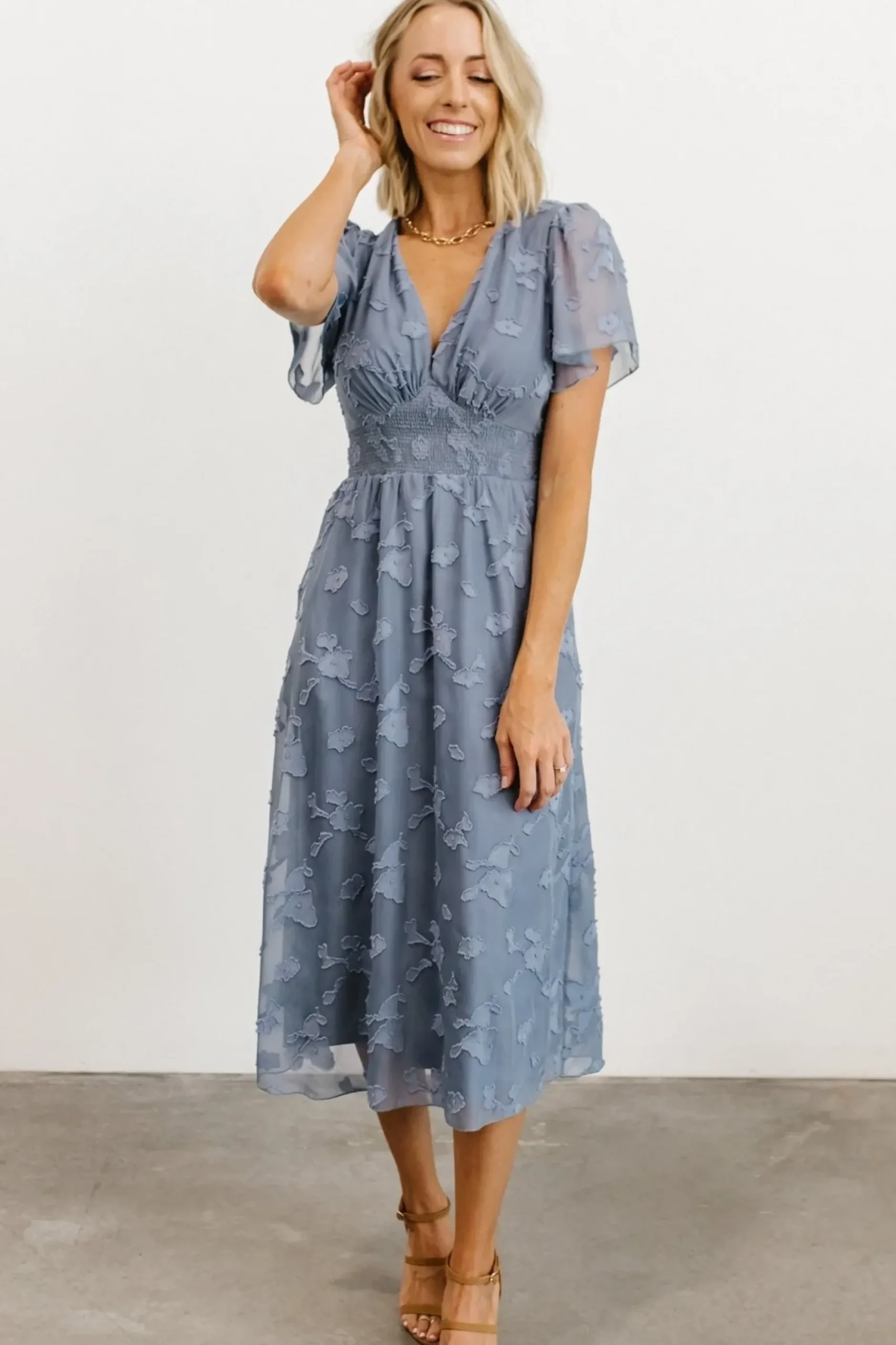 Baltic Born midi dresses|WEDDING SUITE|June Smocked Midi Dress | Green