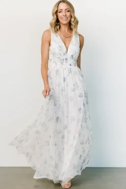 Baltic Born WEDDING SUITE|wedding guest|Kamila Tulle Maxi Dress | White Floral