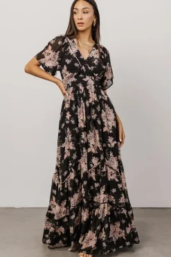 Baltic Born maxi dresses|bump friendly|Katherine Maxi Dress | Black + Blush Floral
