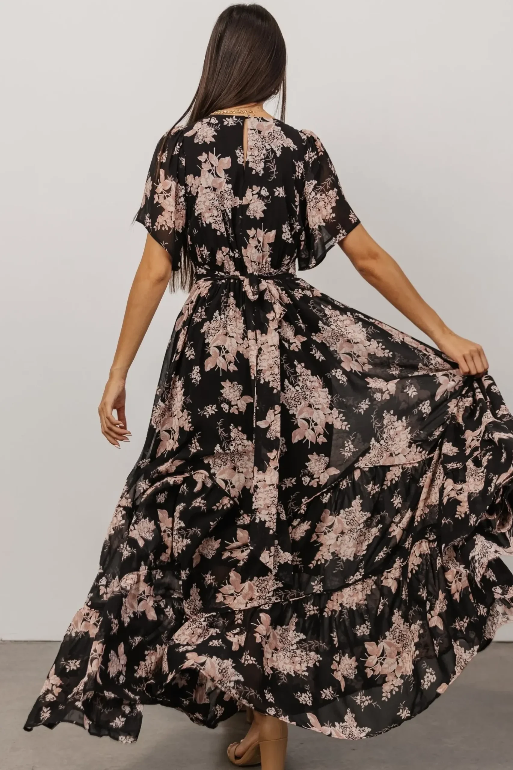 Baltic Born maxi dresses|bump friendly|Katherine Maxi Dress | Black + Blush Floral