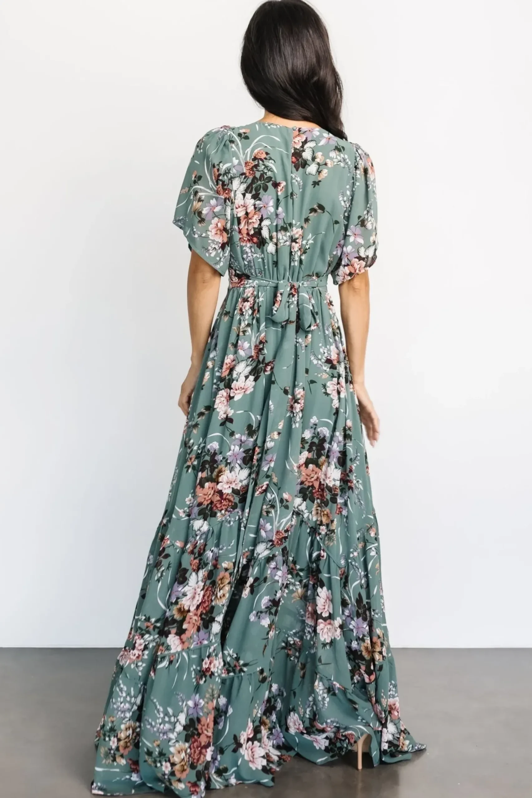Baltic Born maxi dresses|bump friendly|Katherine Maxi Dress | Dusty Green Floral