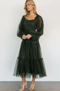 Baltic Born maxi dresses|WEDDING SUITE|Katrina Tulle Maxi Dress | Dark Green