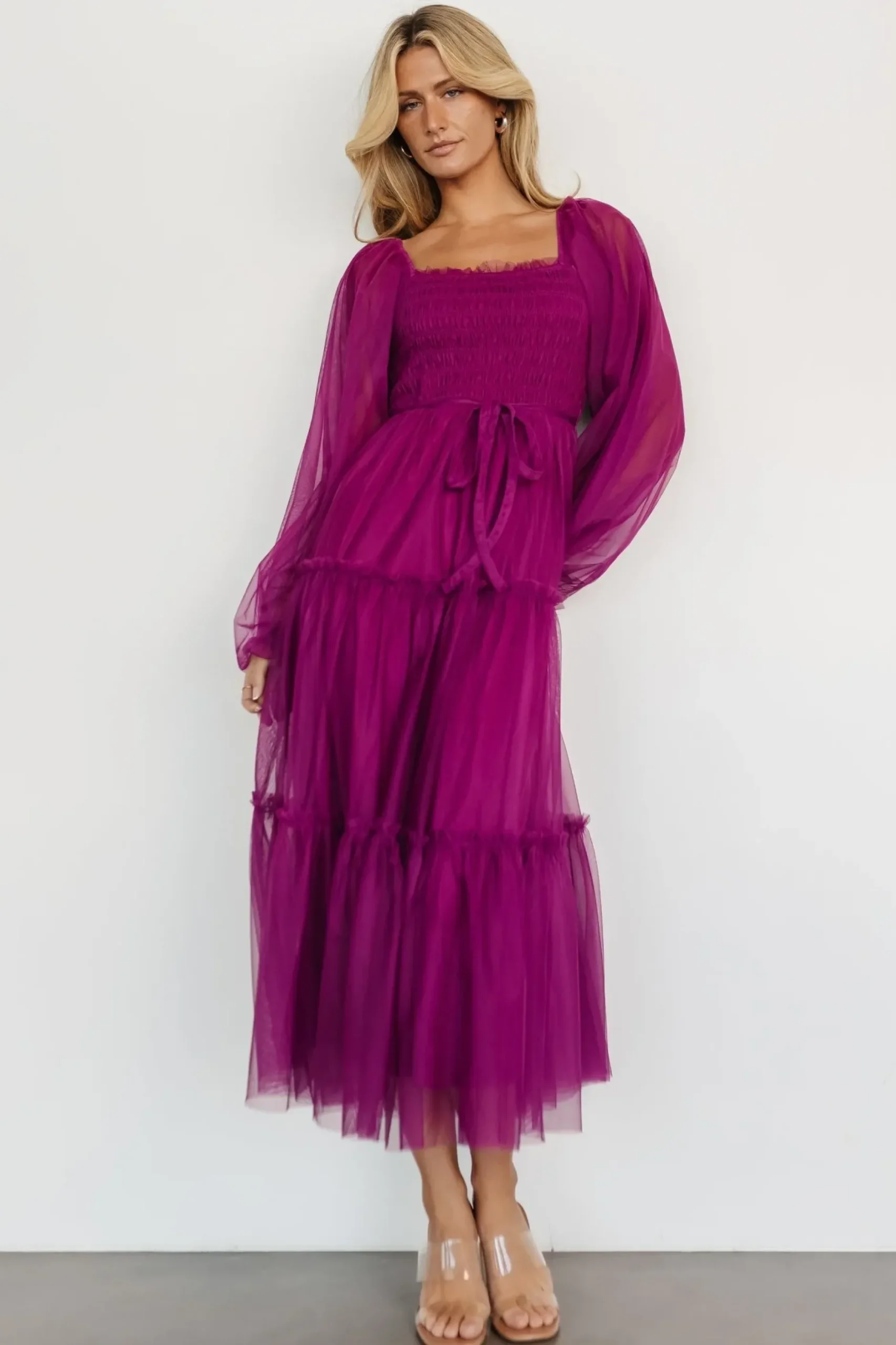 Baltic Born maxi dresses|WEDDING SUITE|Katrina Tulle Maxi Dress | Magenta