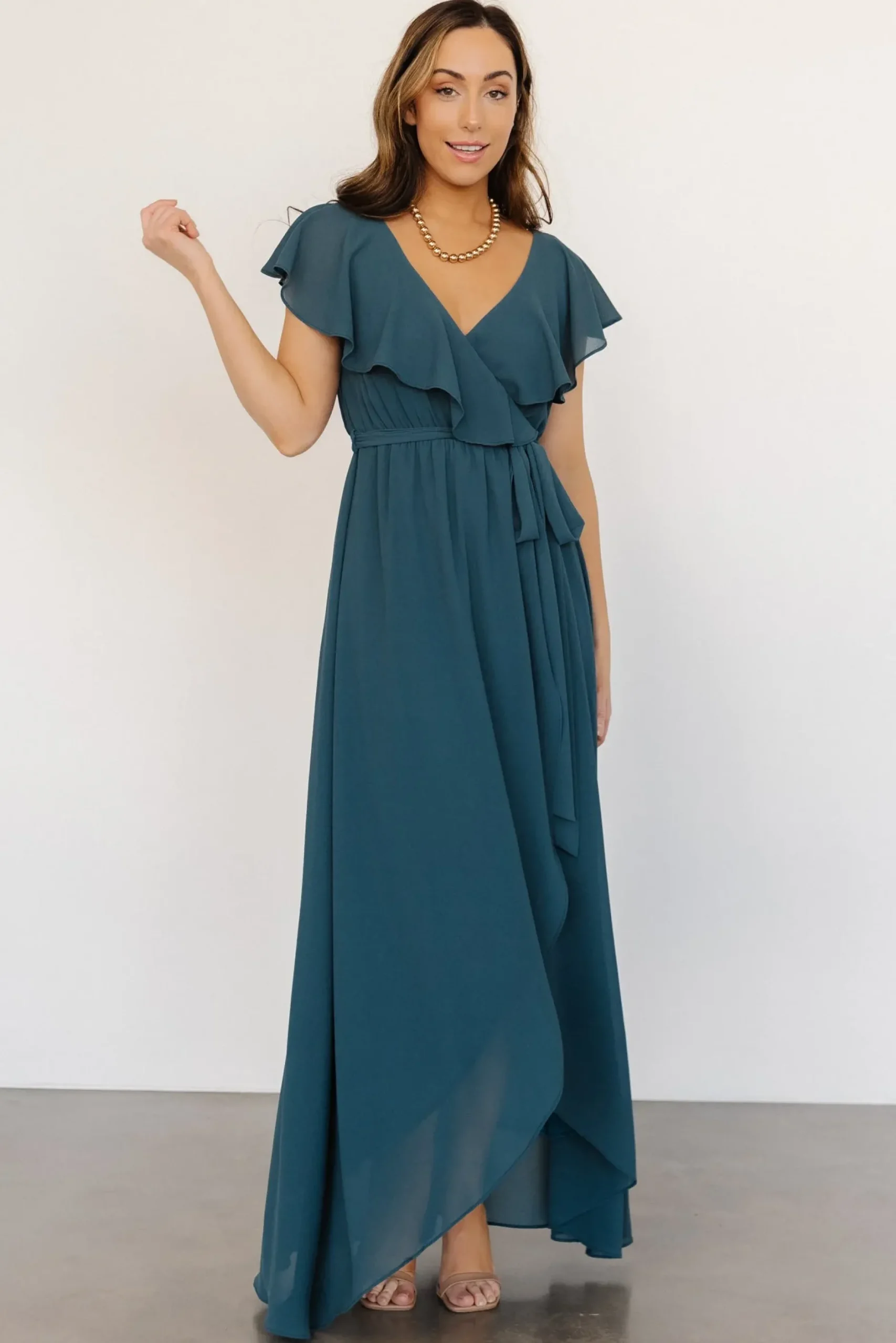 Baltic Born SALE|Katya Ruffle Maxi Dress | Dusty Topaz
