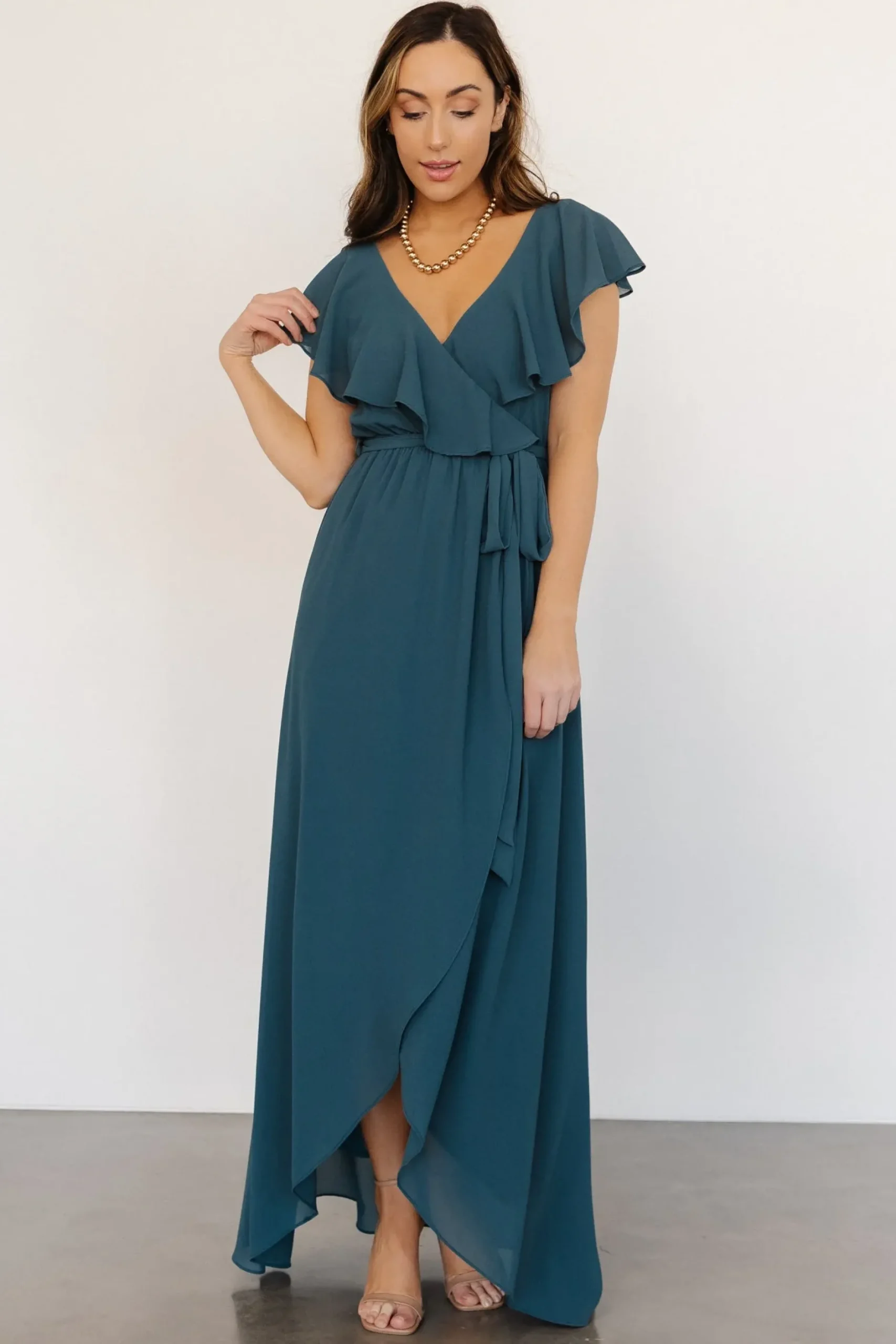 Baltic Born SALE|Katya Ruffle Maxi Dress | Dusty Topaz