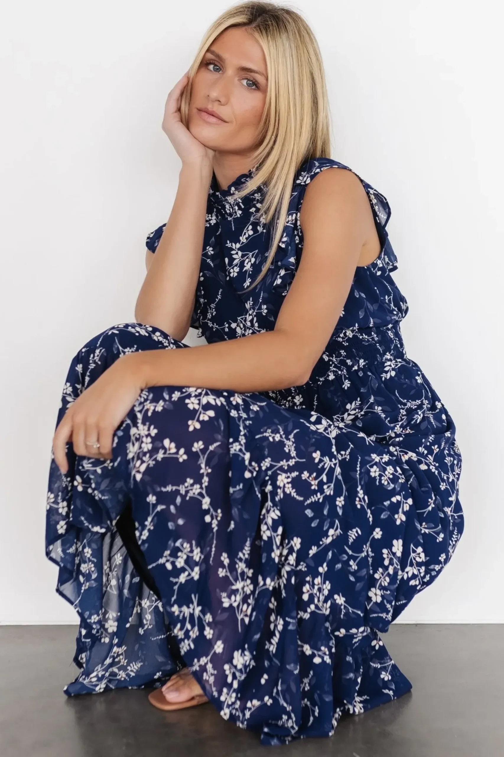 Baltic Born maxi dresses|WEDDING SUITE|Kearny Ruffle Maxi Dress | Blue Floral