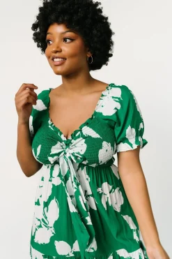Baltic Born maxi dresses|Kelley Smocked Maxi Dress | Green + White